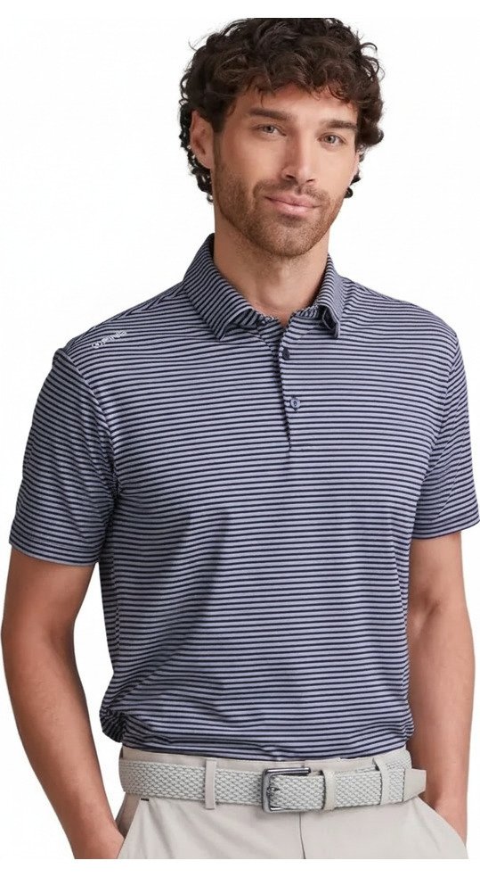PING Langford polo homme, marine/blanc