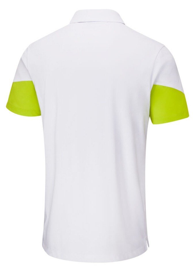 PING Ty polo homme, blanc/lime