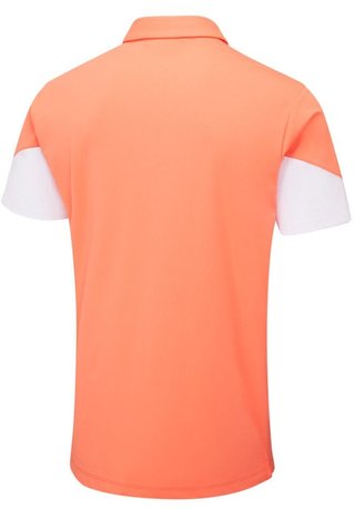 PING Ty polo homme, wild salmon/blanc