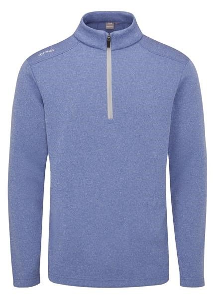 PING Ramsey half zip ribbed fleece pull homme, bright cobalt marl