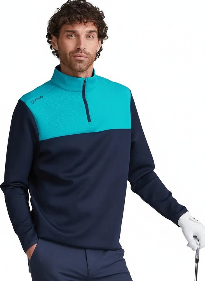 PING Kinver sweat-shirt homme, marine/turquoise
