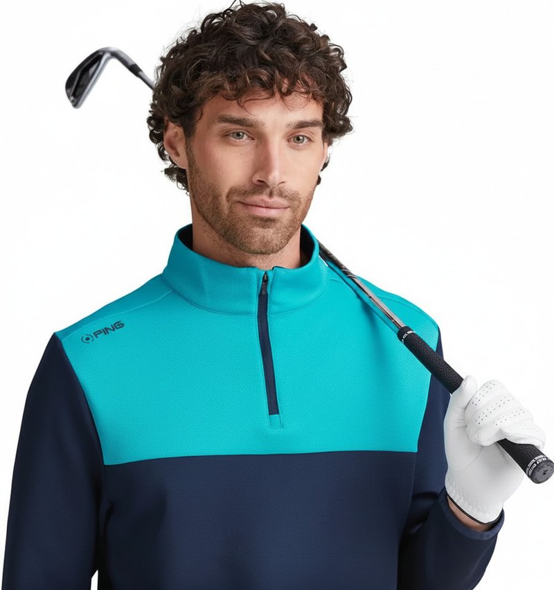 PING Kinver sweat-shirt homme, marine/turquoise