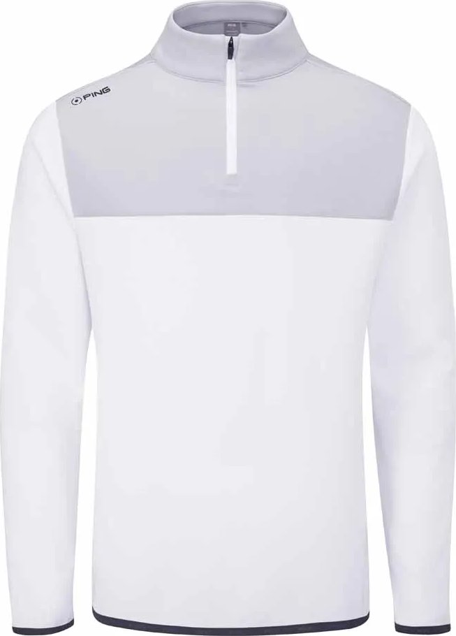PING Kinver sweat-shirt homme, blanc/gris perle