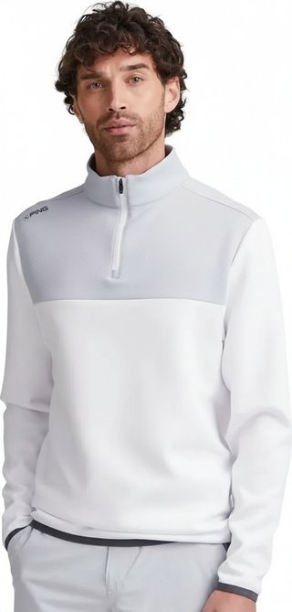 PING Kinver sweat-shirt homme, blanc/gris perle