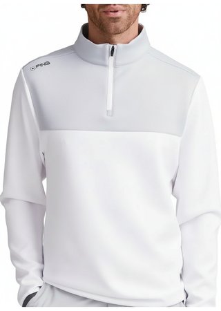 PING Kinver sweat-shirt homme, blanc/gris perle