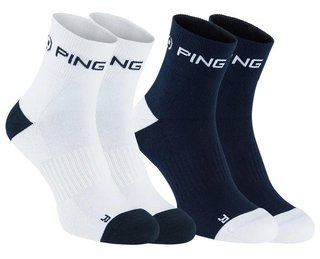 PING Quarter chaussettes homme, marine/blanc (2 paires)