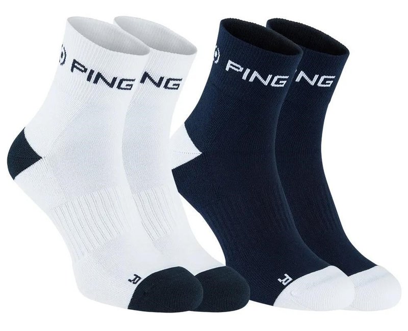 PING Quarter chaussettes homme, marine/blanc (2 paires)