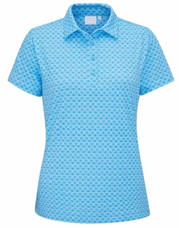 PING Aeria Printed polo femme, azure geo