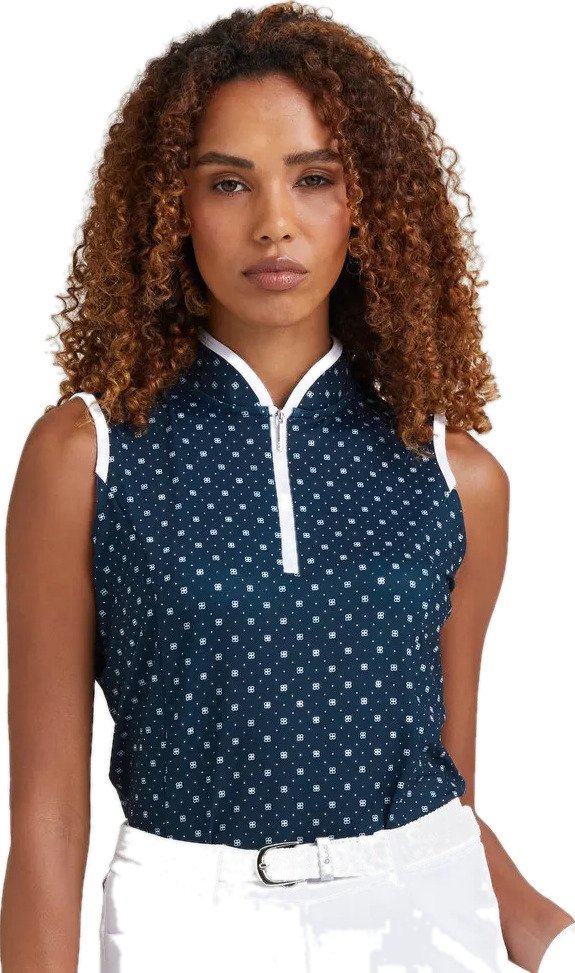 PING Penola Printed Sleeveless polo femme sans manches, micro monogram