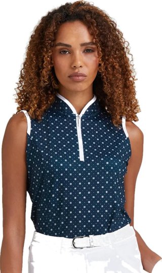 PING Penola Printed Sleeveless polo femme sans manches, micro monogram