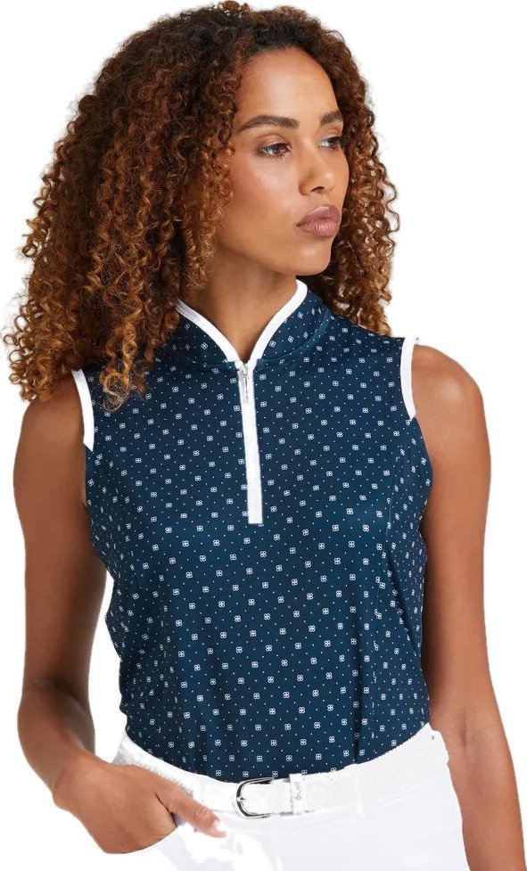 PING Penola Printed Sleeveless polo femme sans manches, micro monogram
