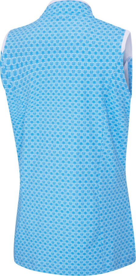PING Penola Printed Sleeveless polo femme, azuro geo