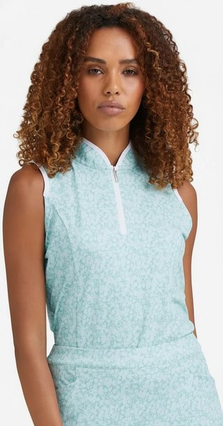 PING Penola Printed Sleeveless polo femme, splash