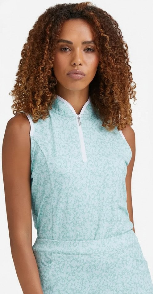 PING Penola Printed Sleeveless polo femme, splash