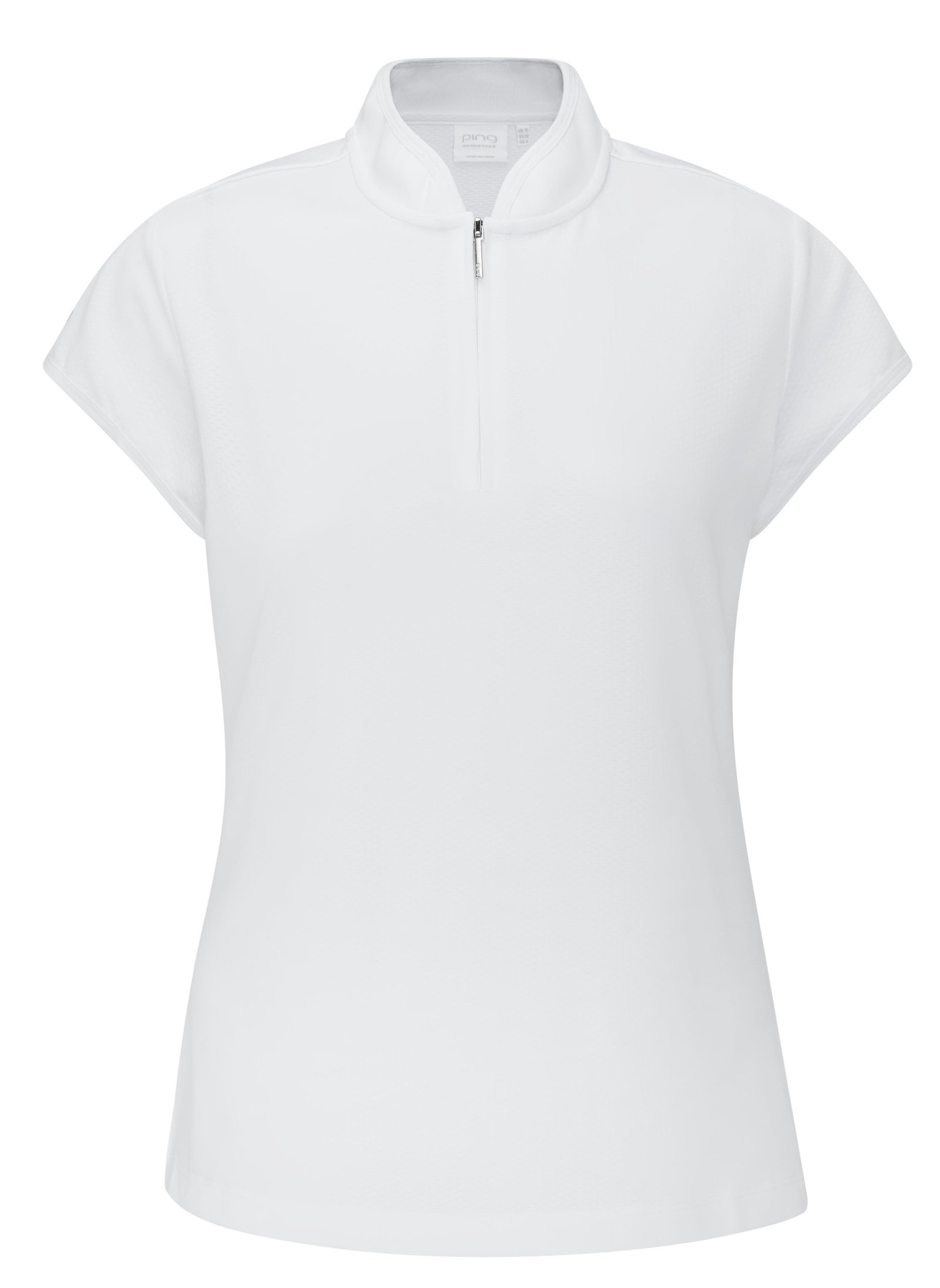 PING Evetta Jacquard polo femme, blanc