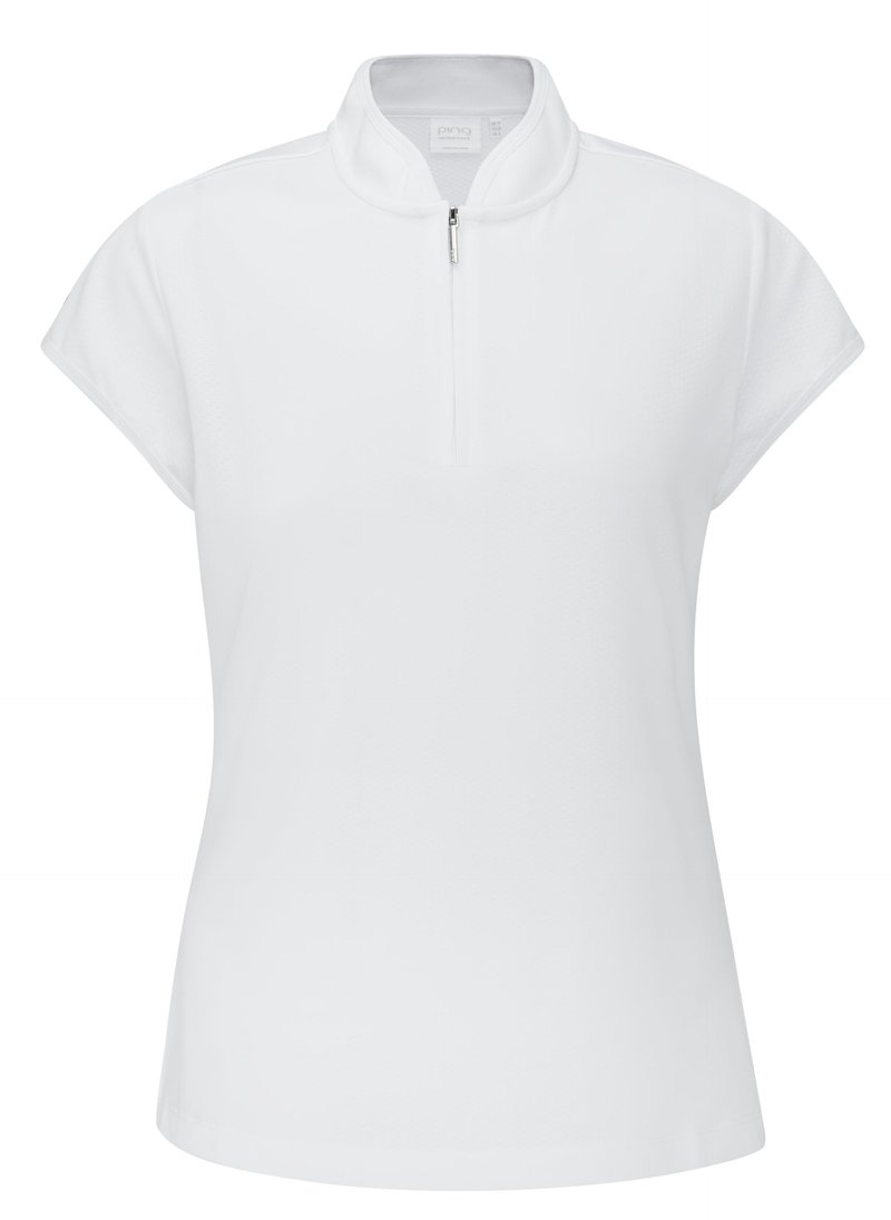 PING Evetta Jacquard polo femme, blanc