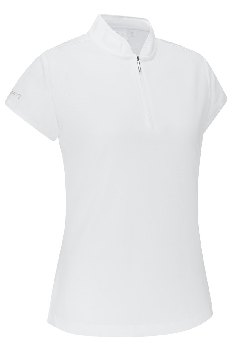 PING Evetta Jacquard polo femme, blanc