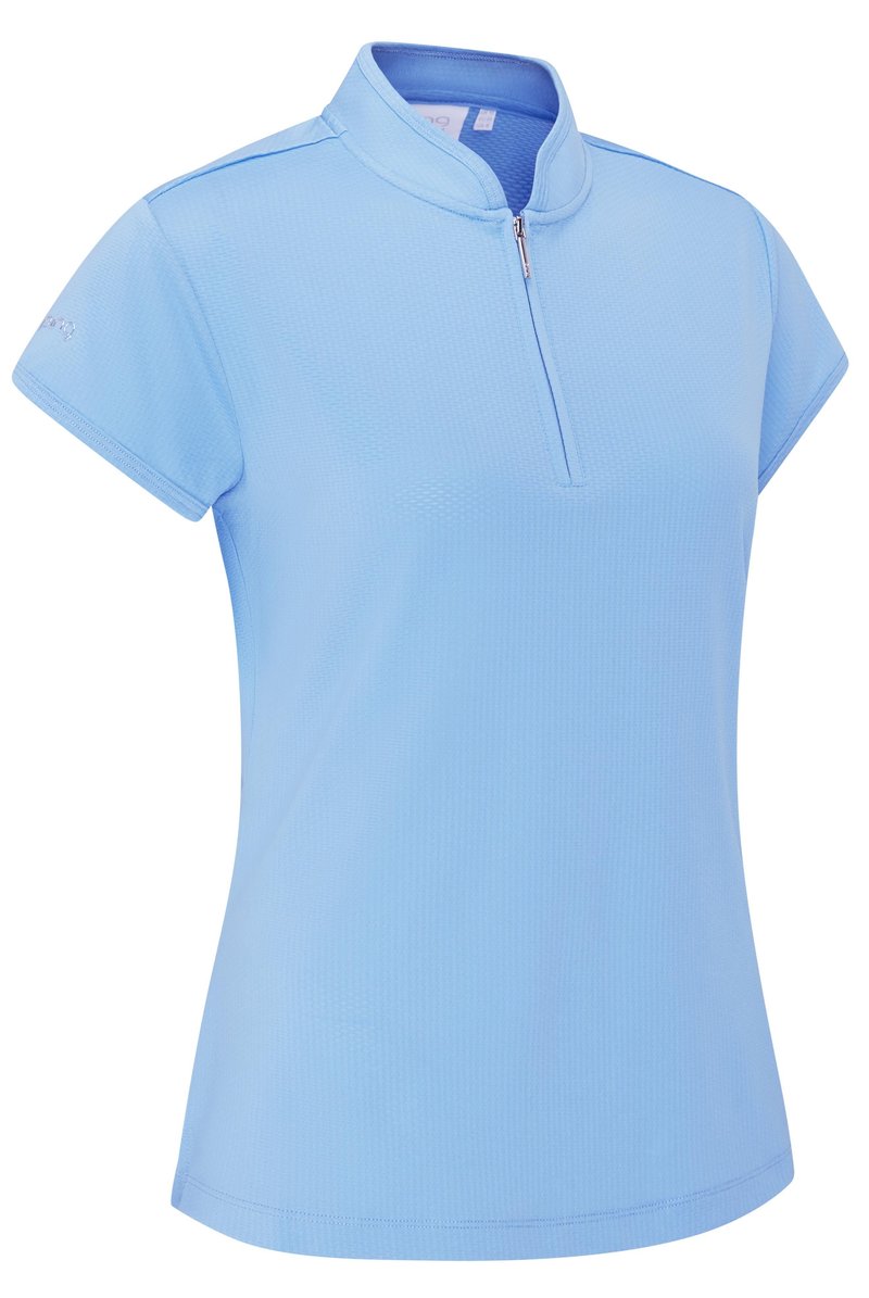 PING Evetta Jacquard polo femme, infinity blue