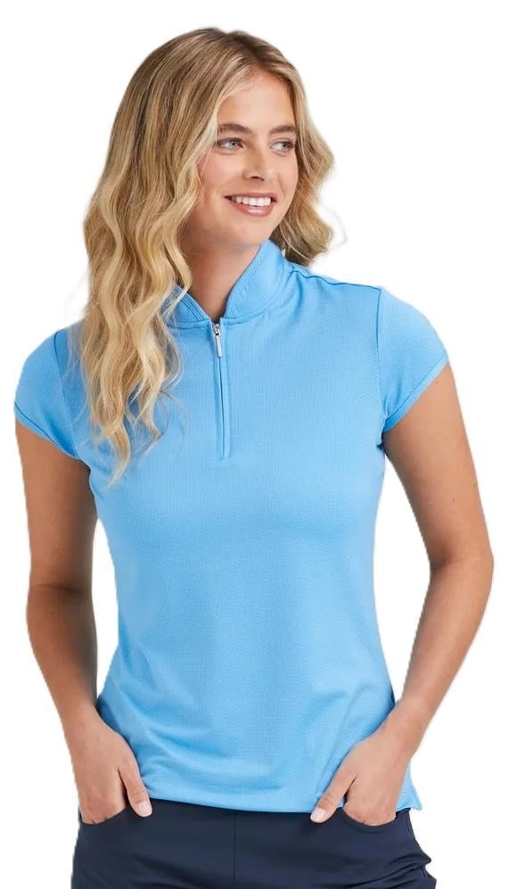 PING Evetta Jacquard polo femme, infinity blue