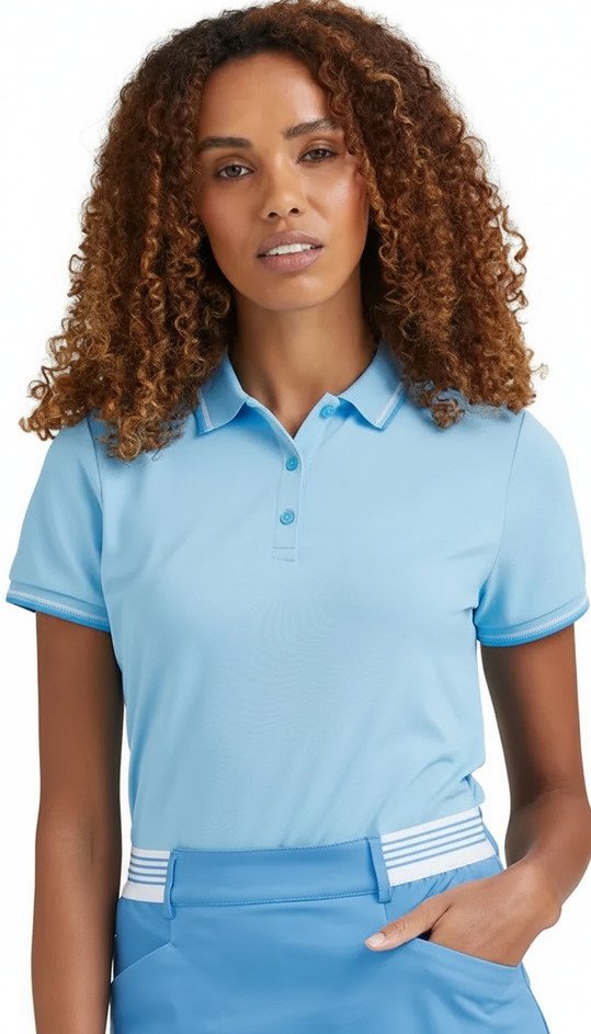 PING Viviana Tipped polo femme, baltic sea