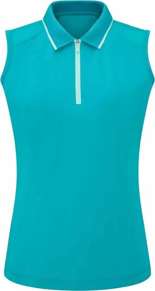 PING Eben Sleeveless polo femme, turquoise