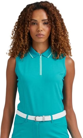 PING Eben Sleeveless polo femme, turquoise