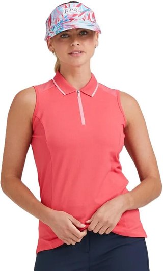 PING Eben Sleeveless polo femme, paradise pink