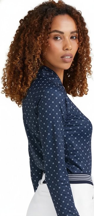 PING Arwen Printed Longsleeve polo femme manches longues, micro monogram