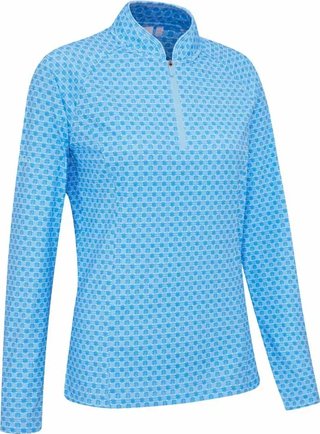 PING Arwen Printed Longsleeve polo femme manches longues, azure geo