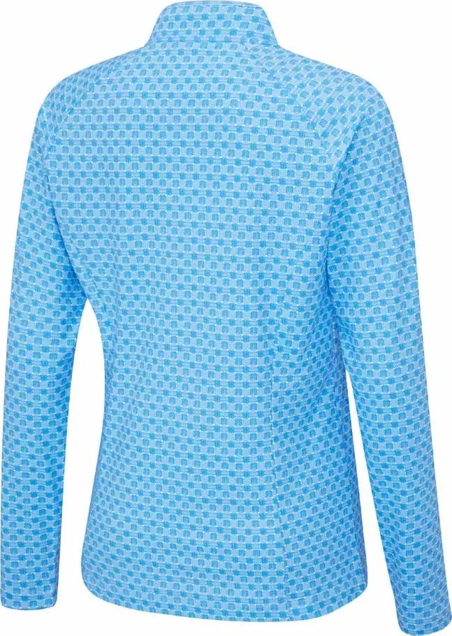 PING Arwen Printed Longsleeve polo femme manches longues, azure geo