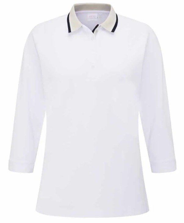 PING Alicia polo femme, blanc/pebble
