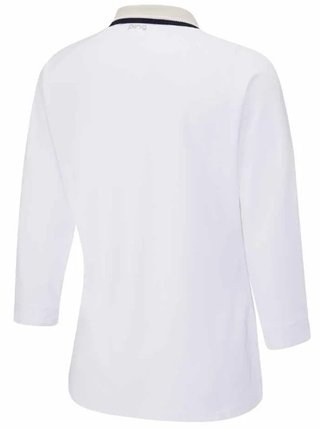 PING Alicia polo femme, blanc/pebble