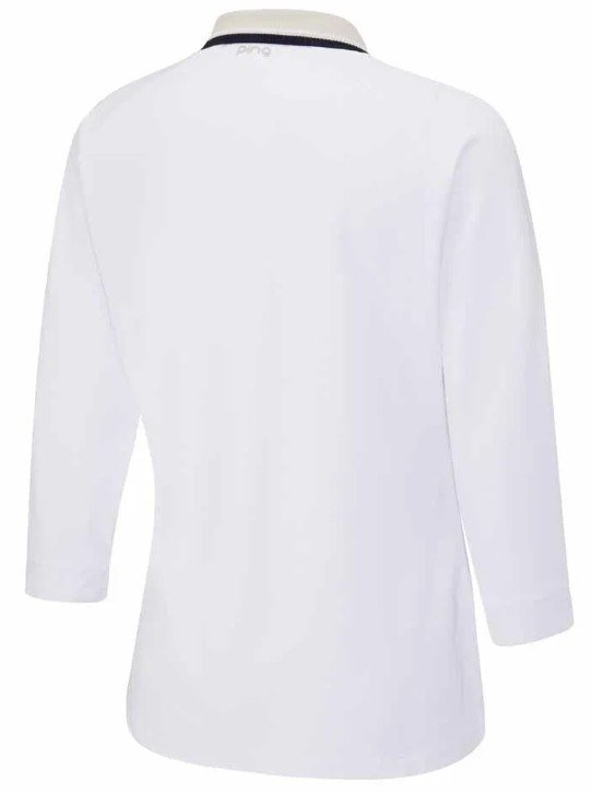 PING Alicia polo femme, blanc/pebble