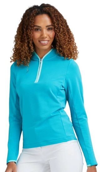 PING Abigale Fleece sweat femme, turquoise
