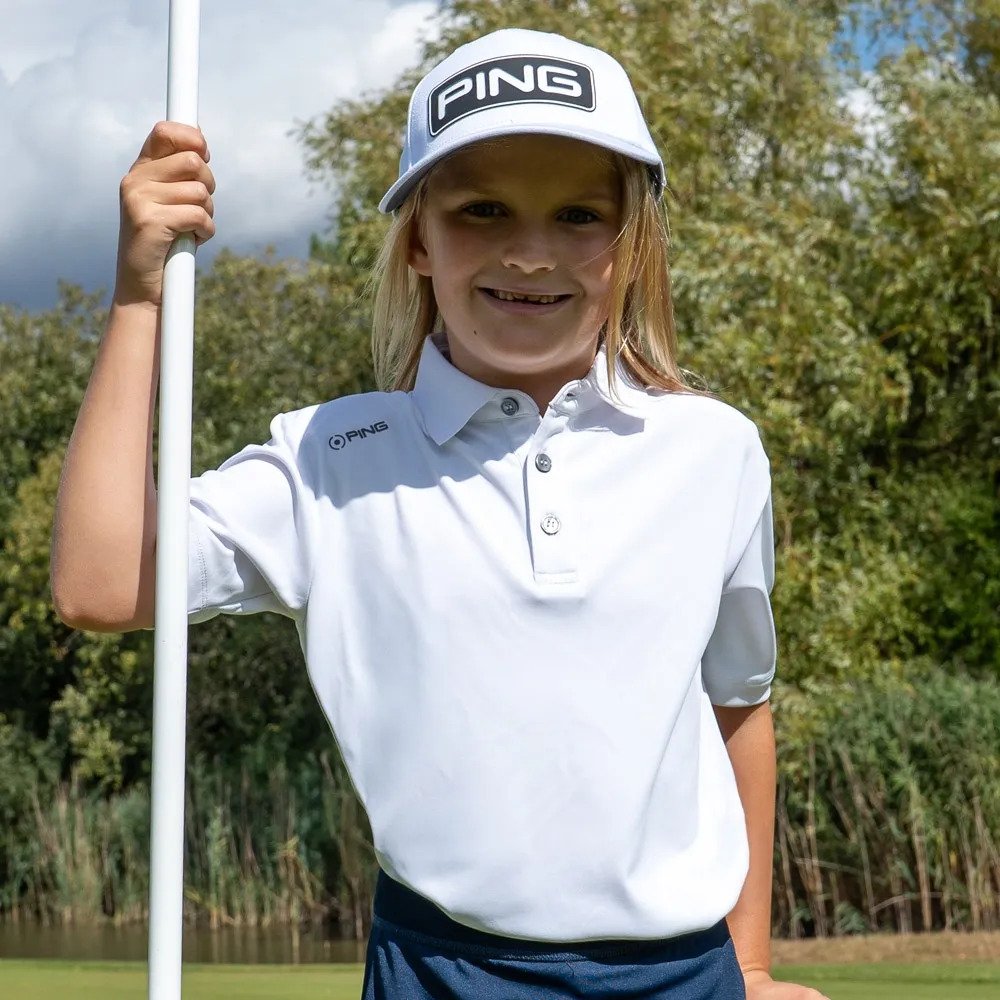 PING Lindum Junior polo enfant, blanc