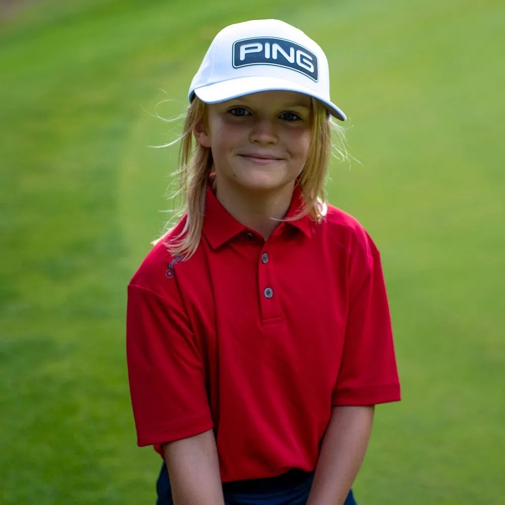 PING Lindum Junior polo enfant, rich red