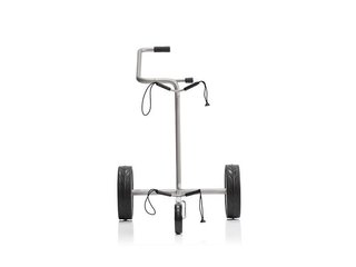 JuStar Silver 3-Wheeled chariot manuel, titanium silver finish + sac de transport Classic, frein mécanique