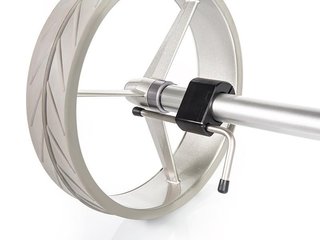 JuStar Silver 3-Wheeled chariot manuel, titanium silver finish + sac de transport Classic, frein mécanique