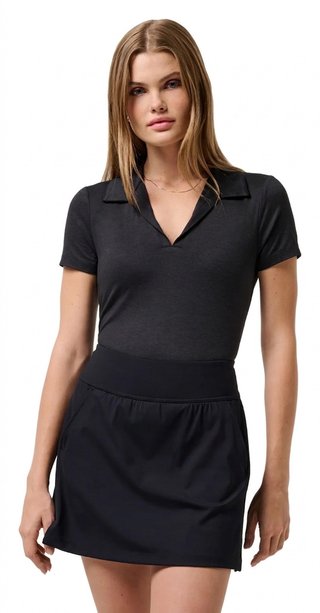 Travis Mathew Skyloft Light polo femme, heather black