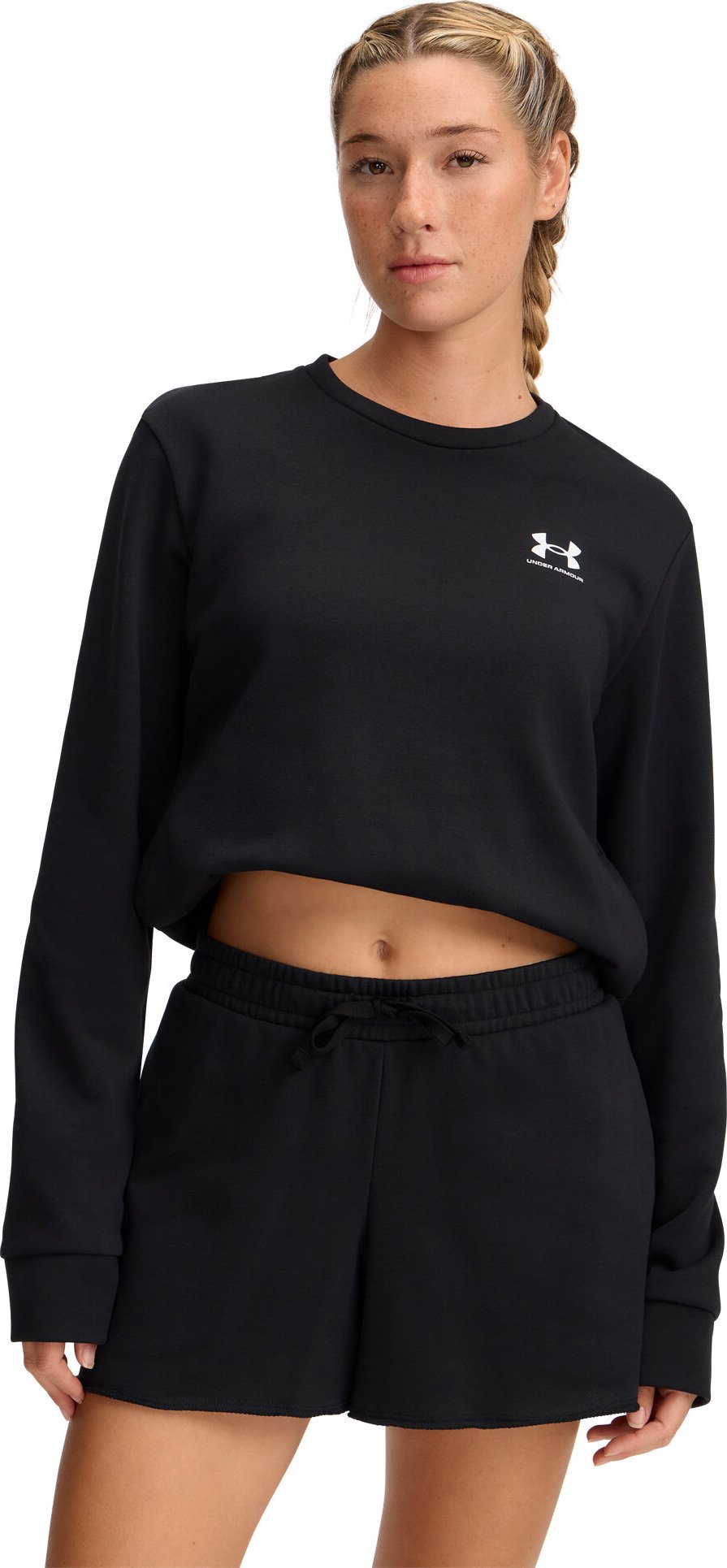 Under Armour Rival Terry Crew sweat-shirt femme, noir