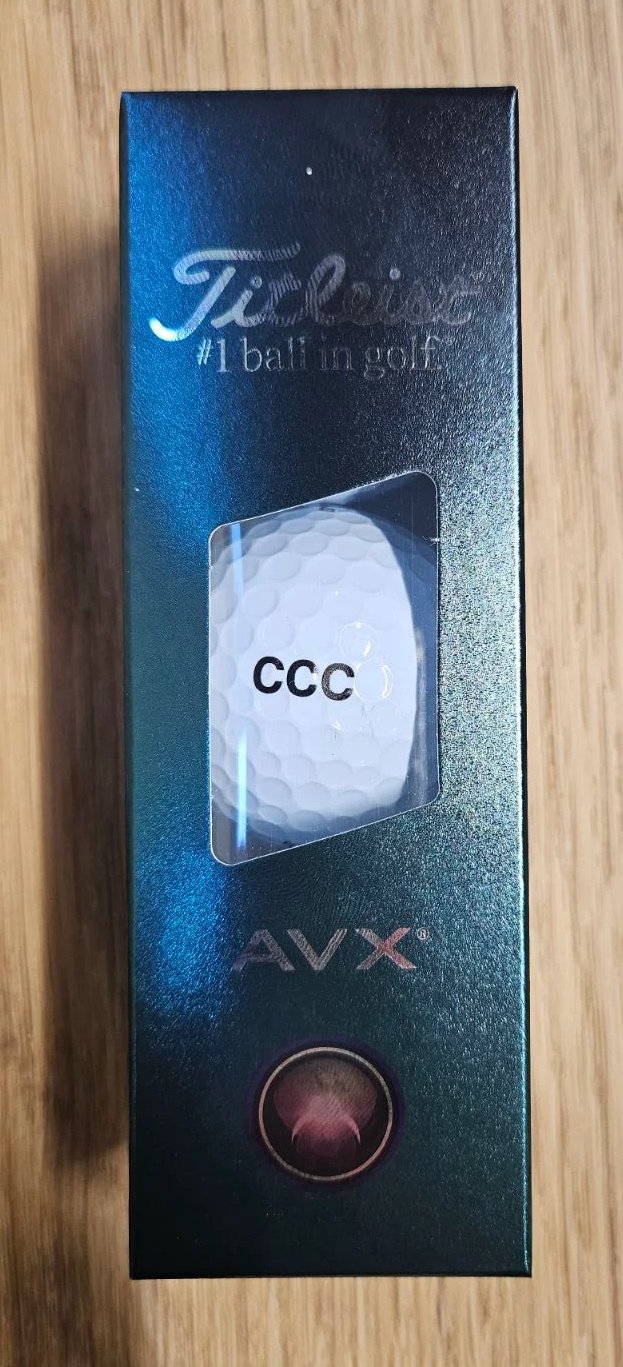 Titleist AVX balles de golf, texte CCC