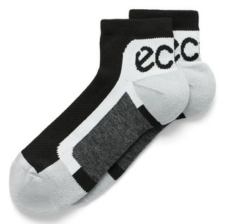 Ecco Tech Sporty Ankle-Cut chaussettes, Noir/Blanc