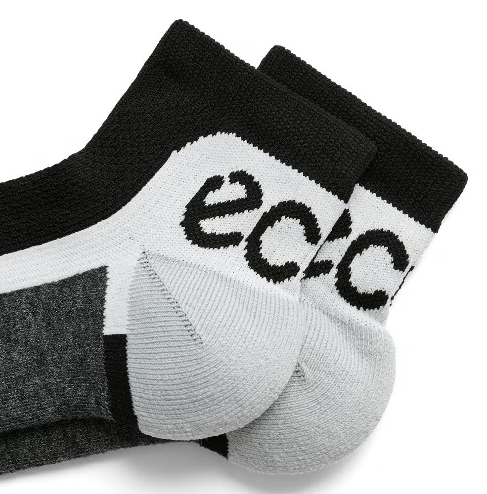 Ecco Tech Sporty Ankle-Cut chaussettes, Noir/Blanc