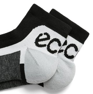 Ecco Tech Sporty Ankle-Cut chaussettes, Noir/Blanc