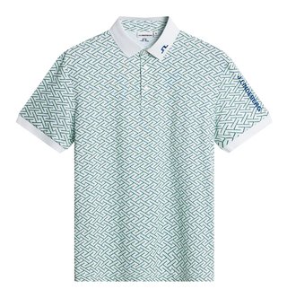 J.Lindeberg Tour Tech Print polo homme, ladder white bay