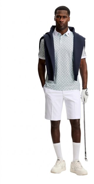 J.Lindeberg Tour Tech Print polo homme, ladder white bay