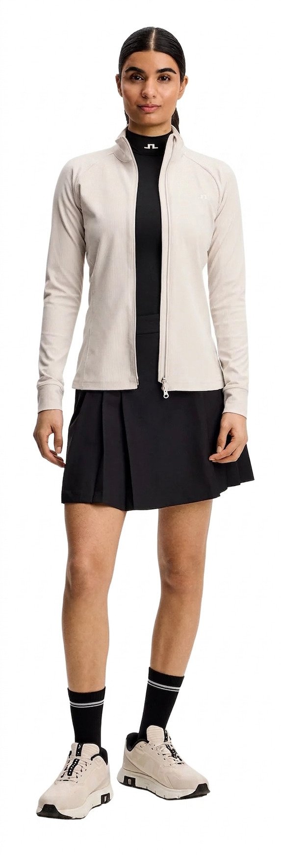 J.Lindeberg Mel Rib Mid Layer veste femme, Moonbeam