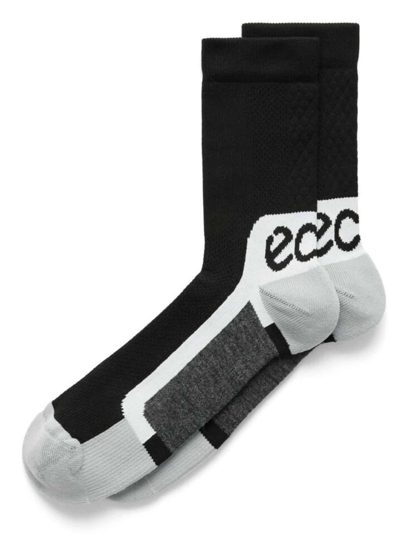 Ecco Tech Sporty Mid-Cut chaussettes, noir/blanc