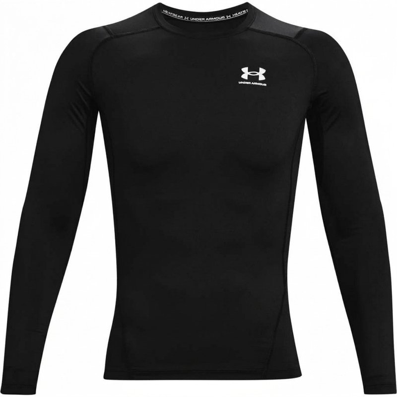 Under Armour HeatGear sous-vêtement thermique compression manches longues homme, noir/blanc
