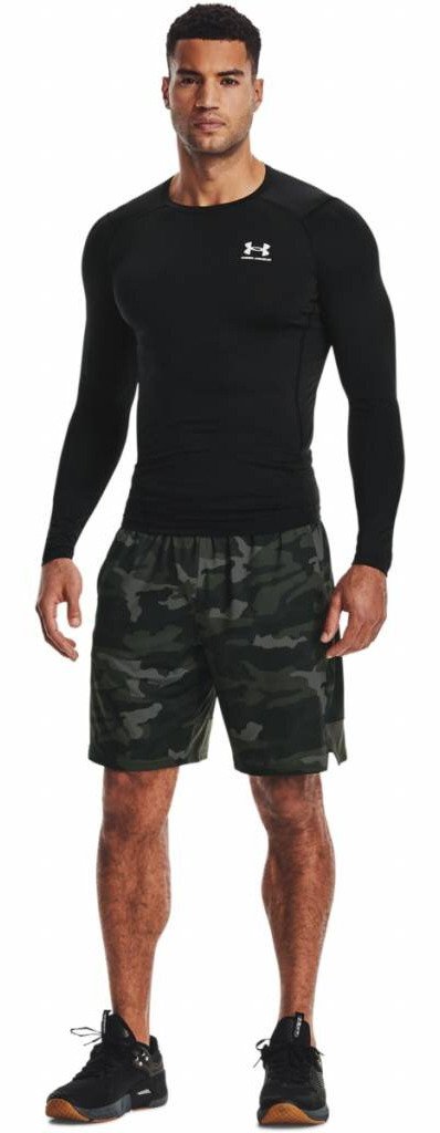 Under Armour HeatGear sous-vêtement thermique compression manches longues homme, noir/blanc
